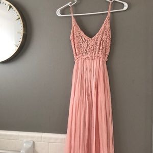 Open back pink maxi